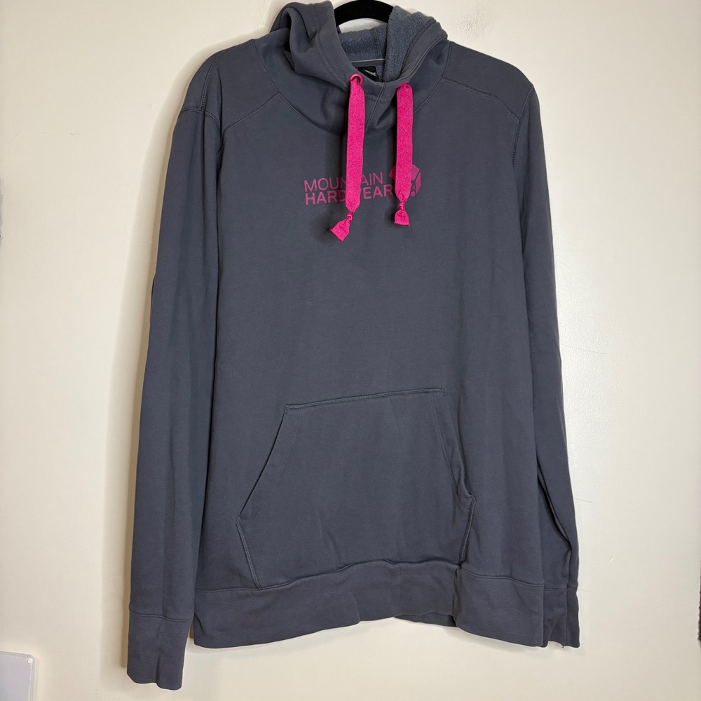 Mountain Hardwear Womens XL Gray Fleece Lined Hoodie Pullover Sweatshirt